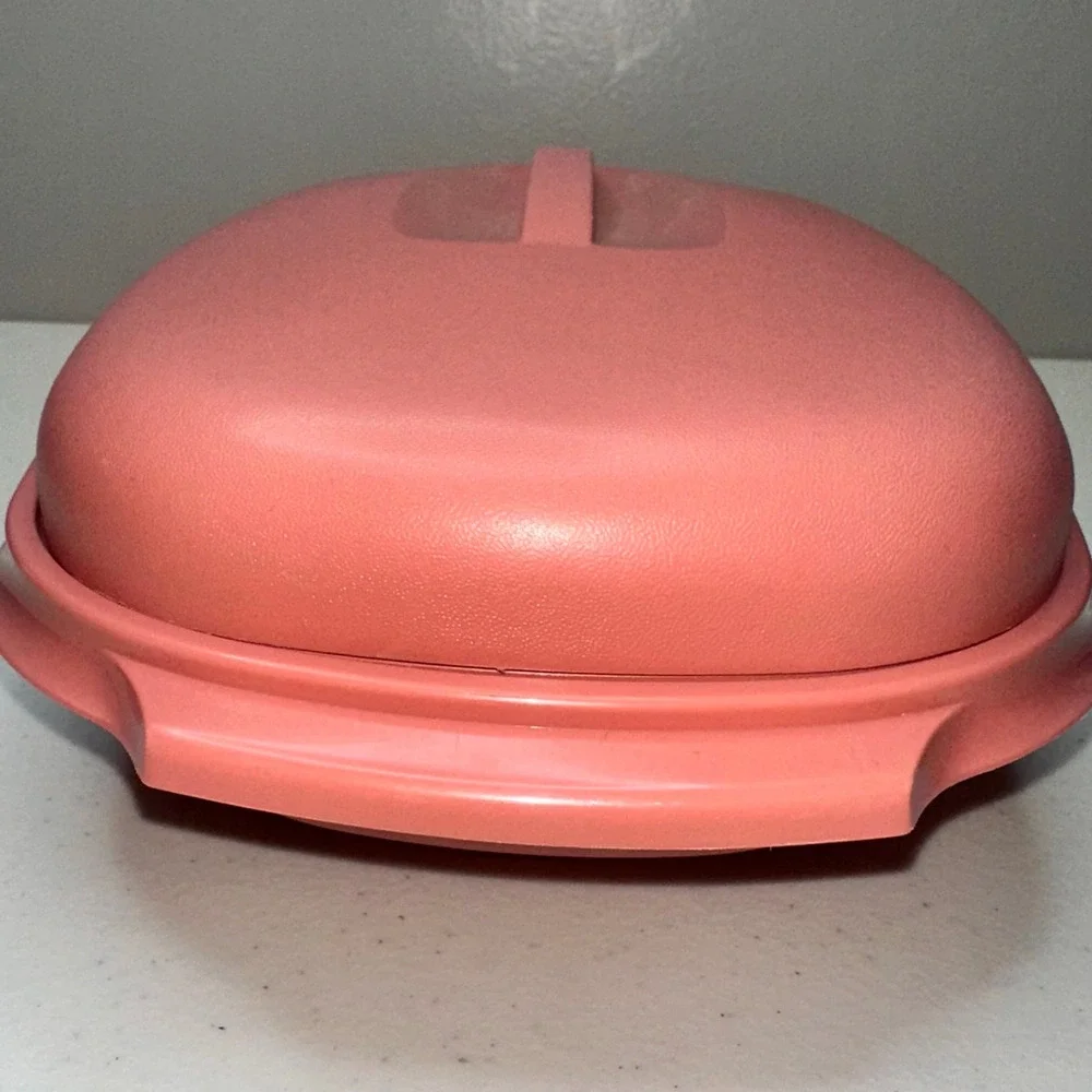 Vintage Tupperware Microwave Food Steamer 6 Cup Dusty Pink 3-Piece 1273-3